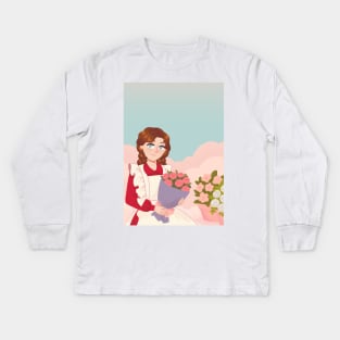 Florist heaven girl Kids Long Sleeve T-Shirt